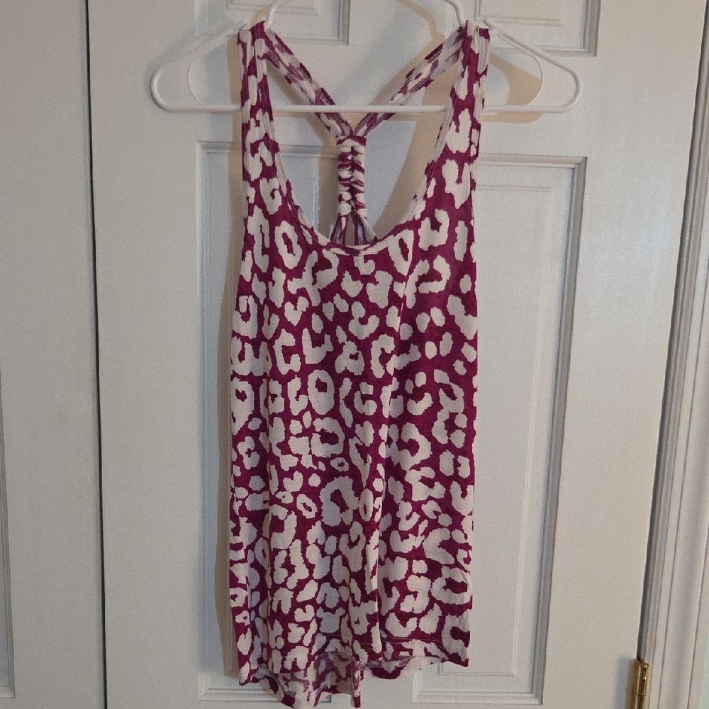 Cotton On Pink and White Patterned Tank Top